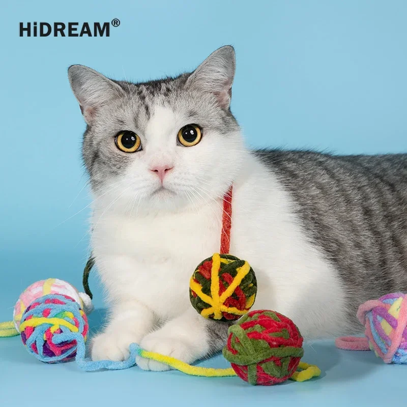 

HiDREAM®Wool Ball Toy with Bell for Cats, Interactive, Chewing, Self-Pleasure, Pet Products, Premium