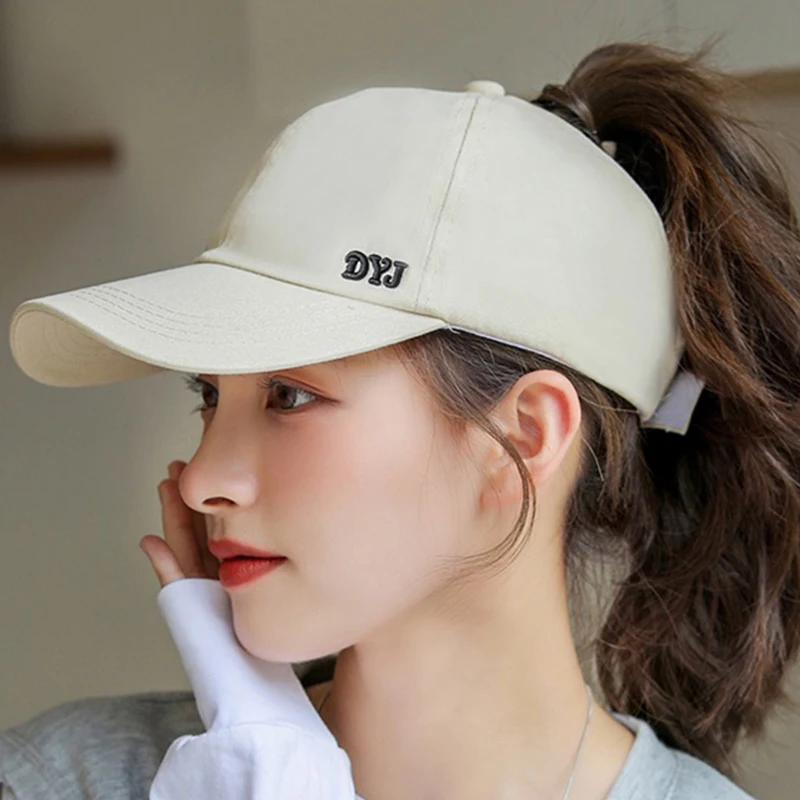 Summer Women's Sun Hat Outdoor Sports Running Snapback Baseball Hats Messy High Ponytail Bun Caps Female Casual Visors Beach Cap