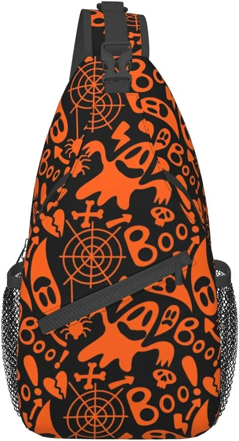 

Funny Halloween Sling Bag for Women Men Adjustable Crossbody Backpack Casual Trendy Daypacks Chest Bag Polyester Unisex