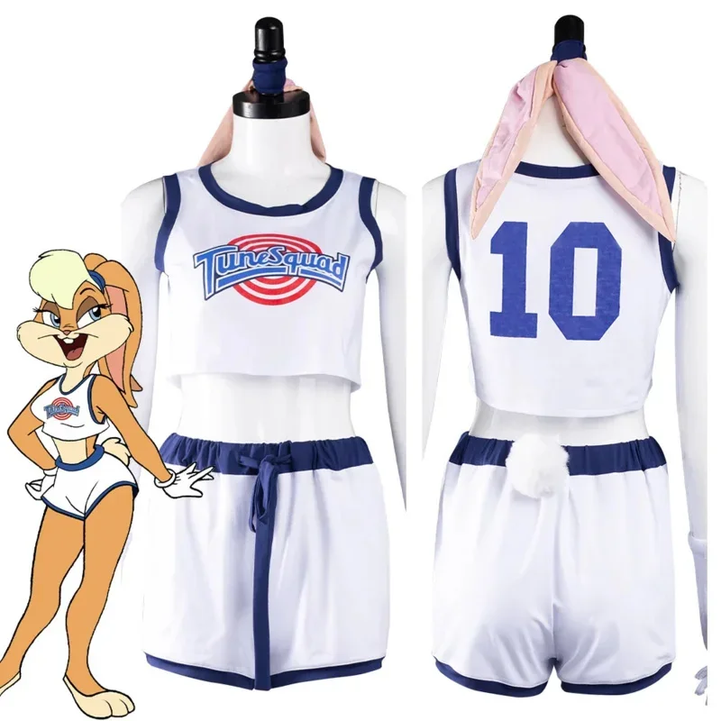 

Space Jam Lola Bunny Cosplay Fantasia Costume Disguise Adult Women Girls Reverse Bunny Suit Shirt Shorts Halloween Carnival Suit