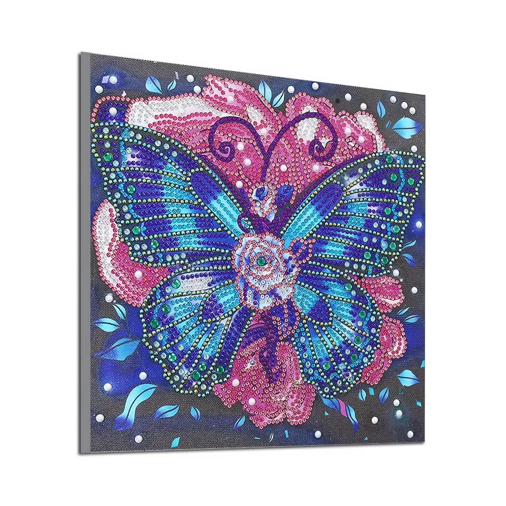 DIY Special Shaped Diamond Painting 5D Partial Drill Cross Stitch Butterfly Flower Kits Crystal Rhinestone Home Wall Decoration