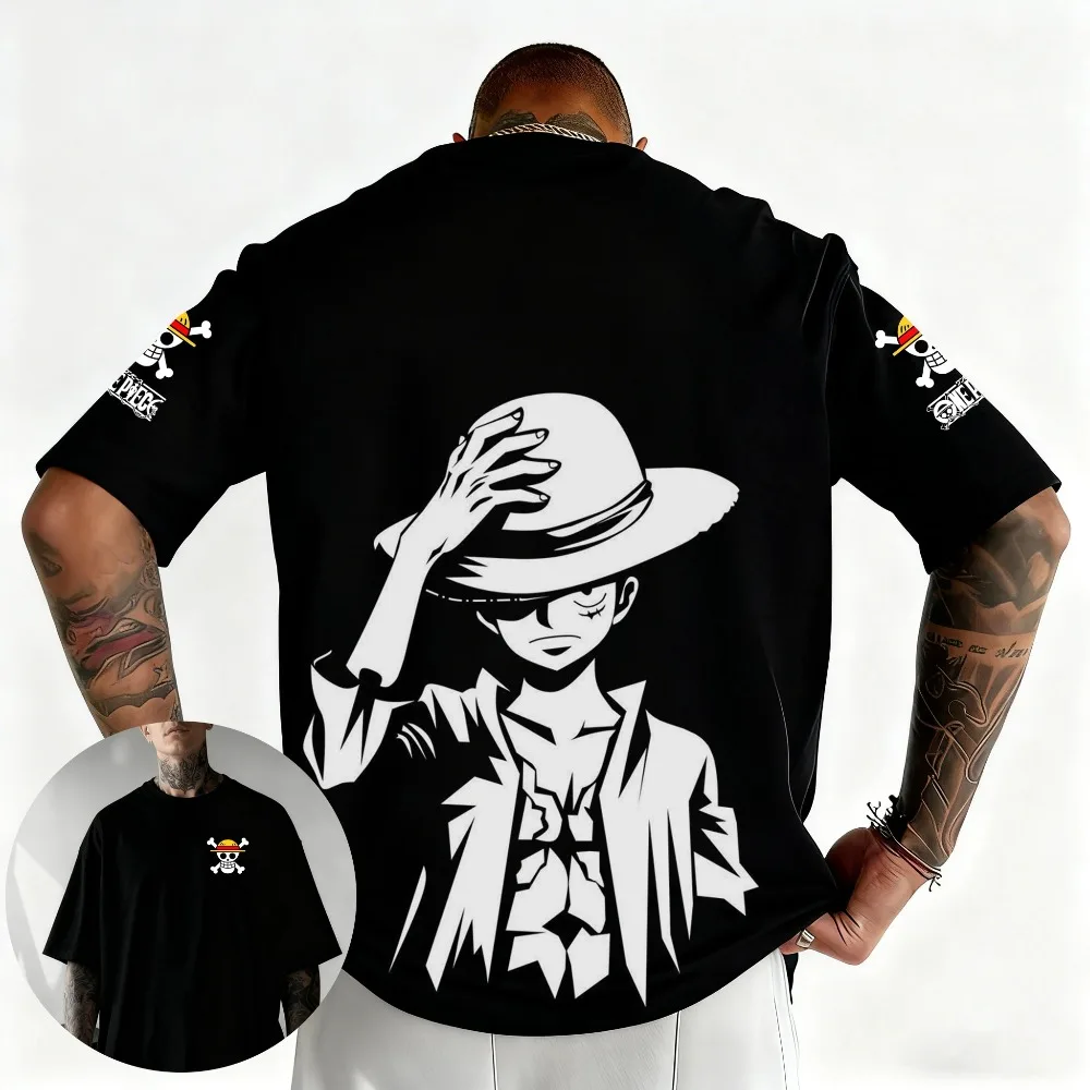 ONE PIECE Monkey D. Luffy 2026 Summer New Product Harajuku Anime Printed Short Sleeve Unisex Cotton T-shirt
