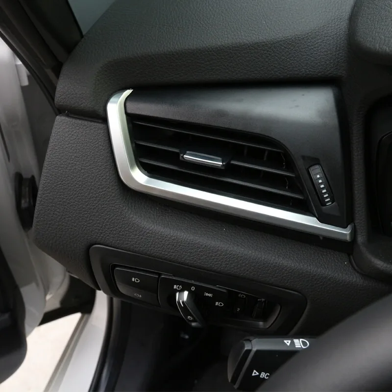 For BMW 2 Series Active Tourer F45 F46 2015-2017 ABS Silver Car Air Conditioner Side Air Vent Frame Trim Sticker Car Accessories