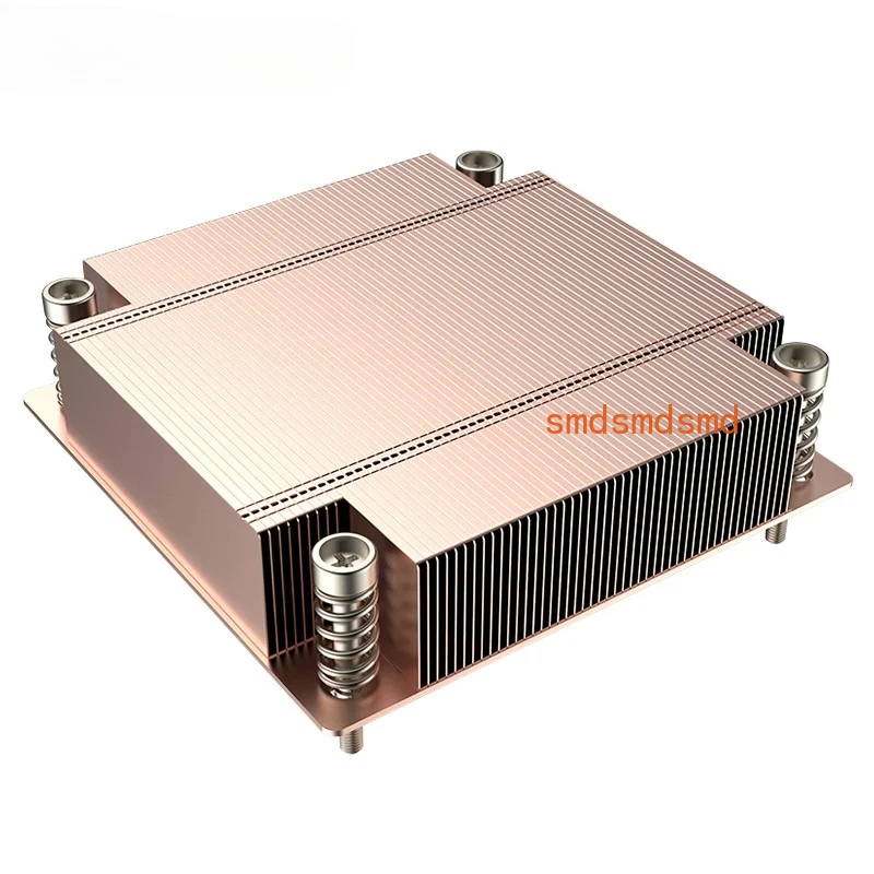 New Full Copper 1U Passive Fanless CPU Cooler For Intel LGA1700 78x78MM Hole Spacing 200W TDP