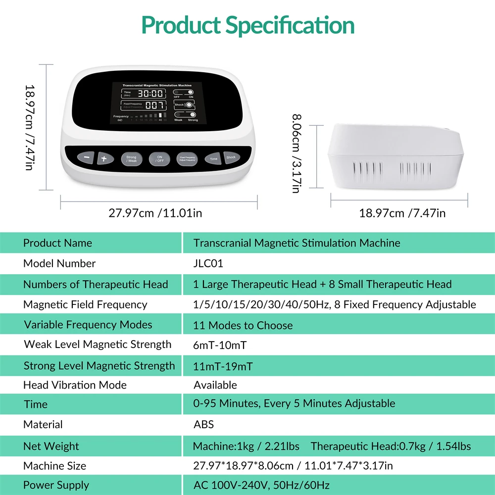 ZJKC Muti-Functional TDCS Transcranial Stimulation Device Brain Stimulation Therapy Device for Depression OCD Anxiety Migraine