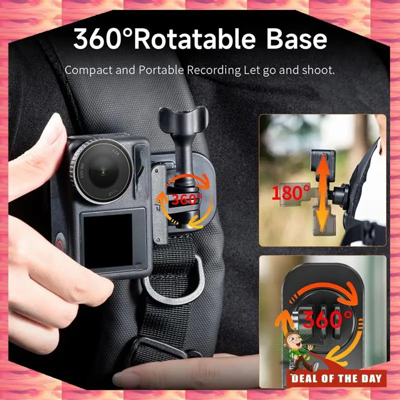 24-Hour Delivery STARTRC For DJI OSMO Pocket 3 Compatible Backpack Mount Clip 360° Rotating Magnetic Holder, Accessories