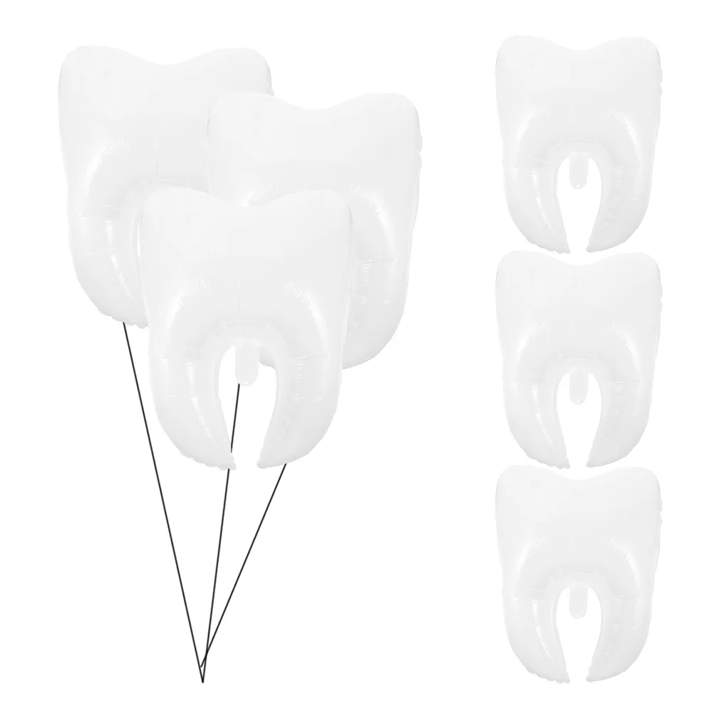 

6Pcs Tooth Balloons Pe Material Inflatable Party Scene Layout Birthday Shower Decoration Supplies Tooth Balloon