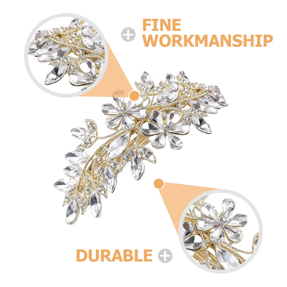 

Rhinestone Flower Crystal Hair Clip Delicate Hairpin Women Hair Accessory for Spring Wedding Festival Party Rhinestone Hairpin