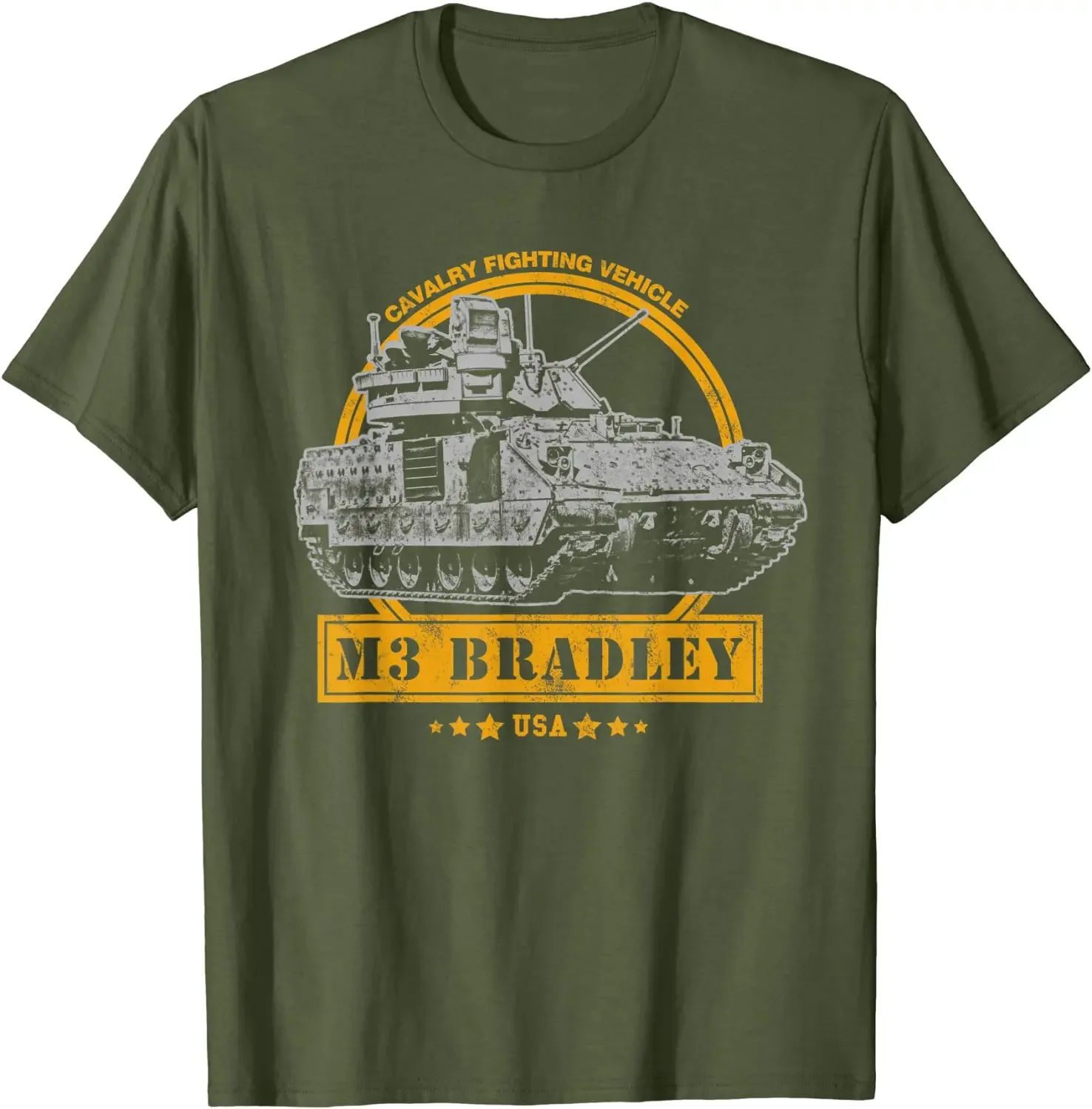 US Army M3 Bradley Cavalry Fighting Vehicle T-Shirt 100% Cotton O-Neck Summer Short Sleeve Casual Mens T-shirt Size S-3XL