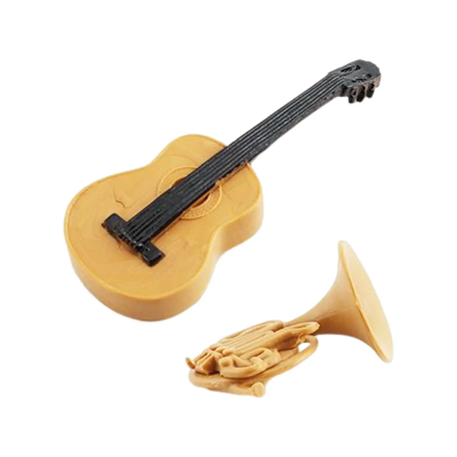 8x Dollhouse Musical Tool Models Miniature Dollhouse Decoration Miniature Guitar