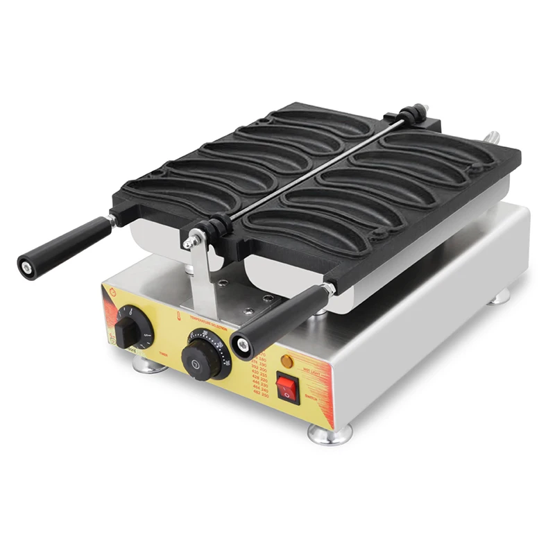 Commercial Use 5 PCS Banana Shape Waffle Maker Iron Stick Baking Machine Smile Banana Waffle Grill Baker Waffle Snacks Equipment