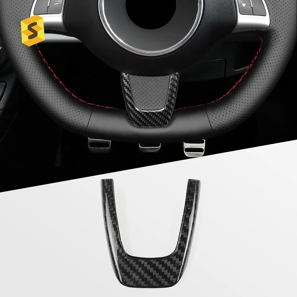 

Equipment Smart Library Shasha Carbon Steering Wheel Chin Frame Cover Real Carbon Fiber Interior Accessories For Fiat Abarth 50
