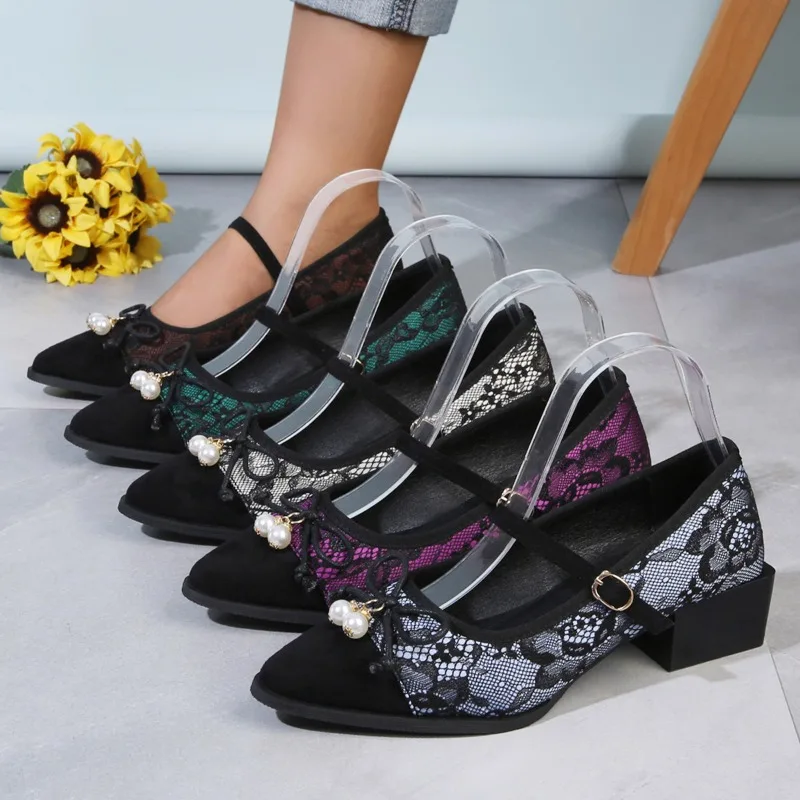 

French Mary Jane Shoes Women's Retro Pointed Toe New Shallow Toe Design High Heels French Comfortable Single Shoes
