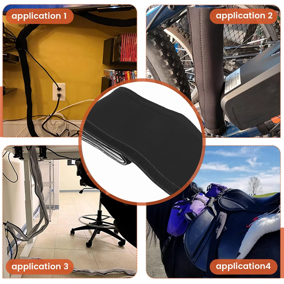 

# 98C на открытом воздухе, неопреновый рукав для тролля, рукав-органайзер для кабеля — черный/белый, 60 дюймов, черный и белый