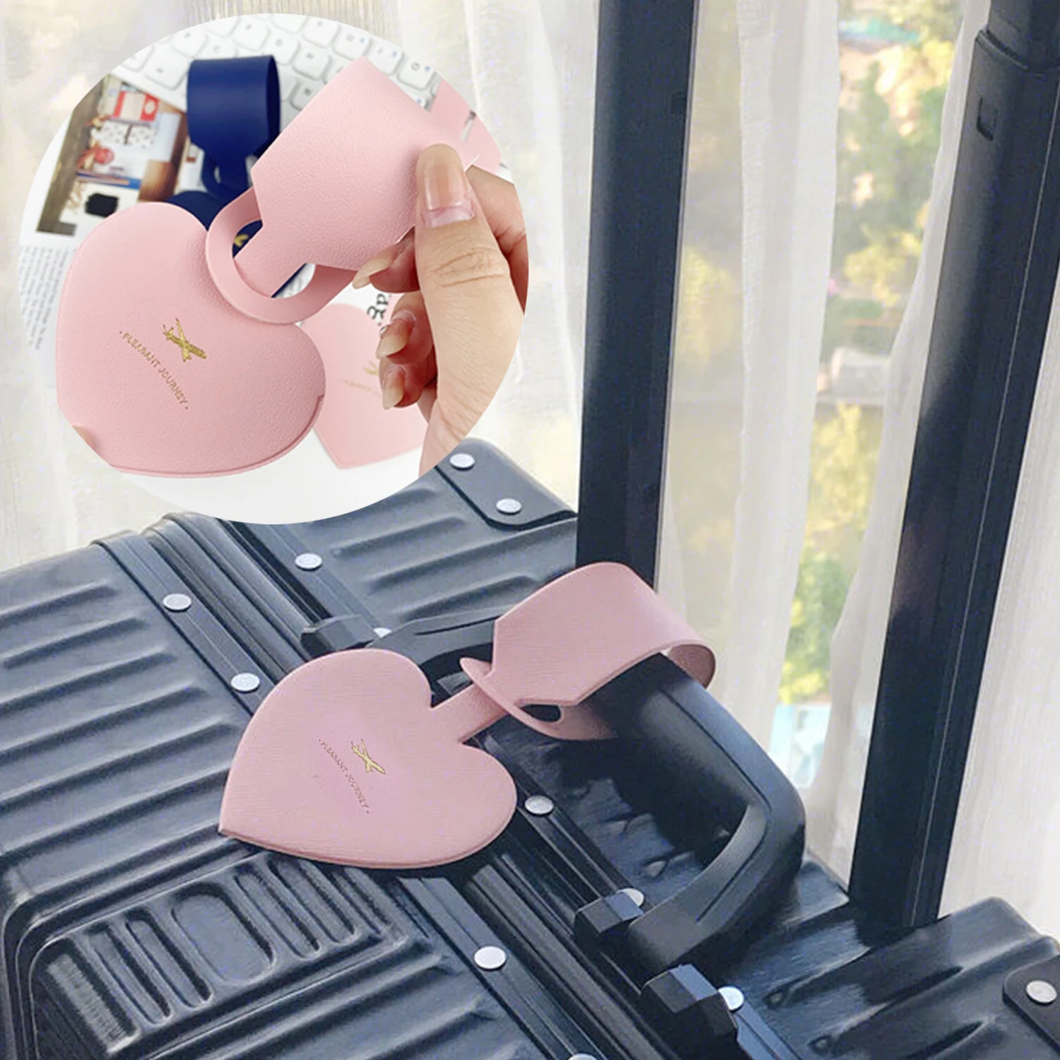 

Portable Label Bag Travel Name ID Address Tag Suitcase Identifier Label 2023 Heart Shape Luggage Tag Travel Accessories