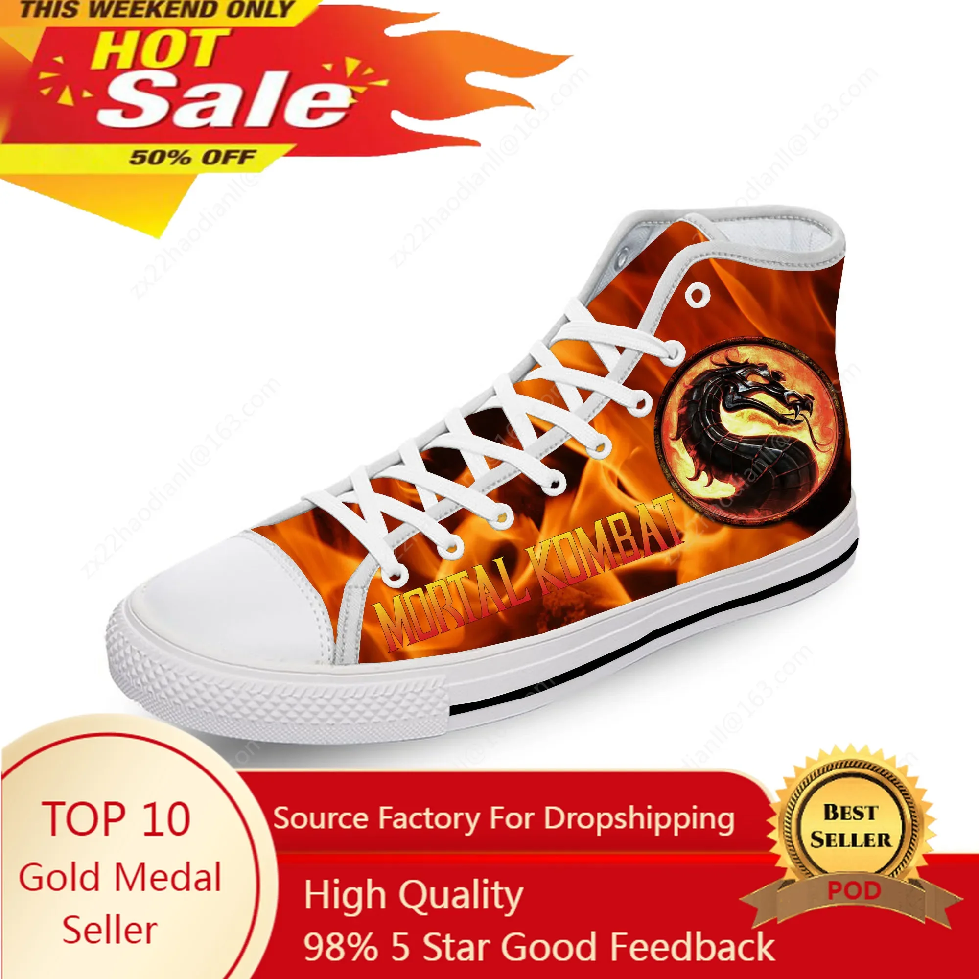 

Mortal Kombat High Top Sneakers Mens Womens Teenager Casual 3D Print Shoes Canvas Running Shoes Breathable Lightweight shoe