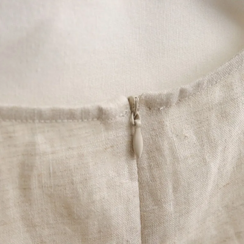 100% linnen elegante korte damesjurken met veters nieuwe zomer mouwloze losse strandvakantie a-lijn mini-jurk boho-jurken