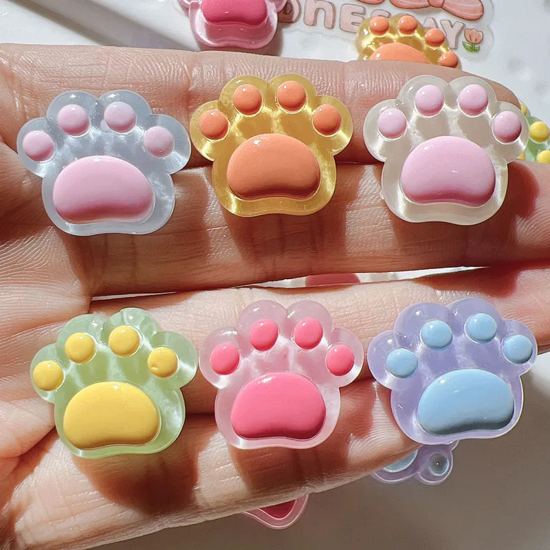 2024 New Holes Shoes Charms Cute Cats Feet Shoe Decorations Ornament Pins for Holes Accessories Footwear Decoration