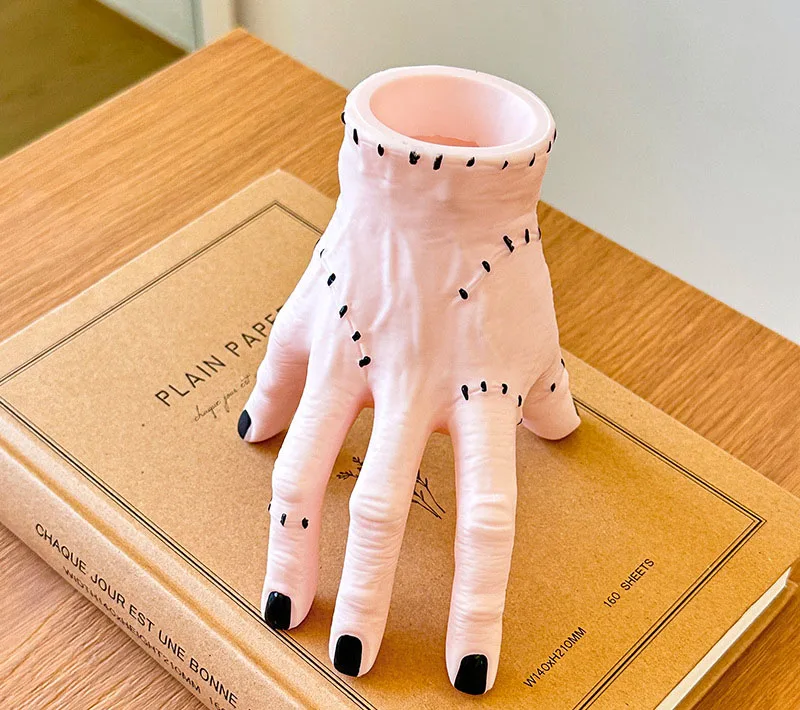 زخرفة يد النخيل الأربعاء على ديكور حديقة الهالوين، تخزين حامل قلم النخيل المخيف #5