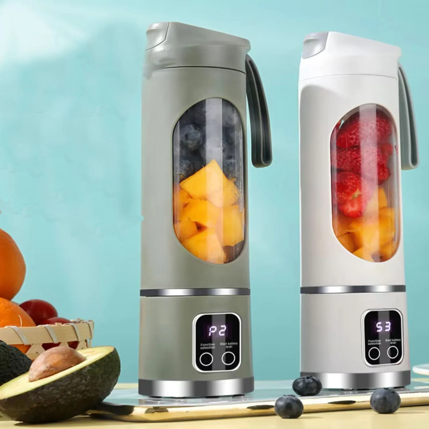 

Portable Fruit Juice Blender Small Juicer 12 Blade Juicer Cup Mixer Machine Smoothies Blender 3000mAH Orange juicer Citrus