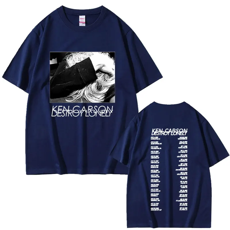 Rapper Ken Carson Destroy Lonely Print T-shirt Men Women Hip Hop Oversized O-collar T Shirts Male Fashion Casual Cotton Tshirt