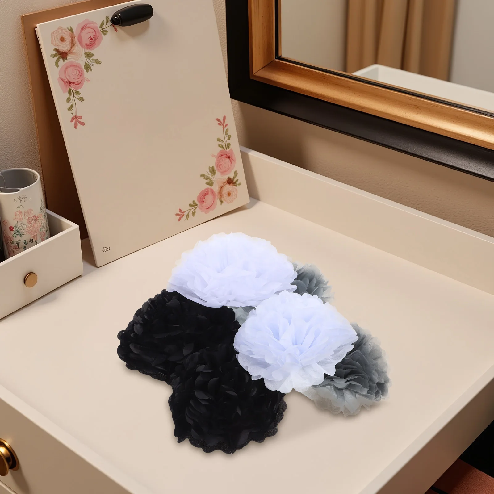 

18Pcs Paper Pom Poms Flower Decorations Hanging Tissue Paper Flowers Balls for Wedding Birthday Party Halloween Decor