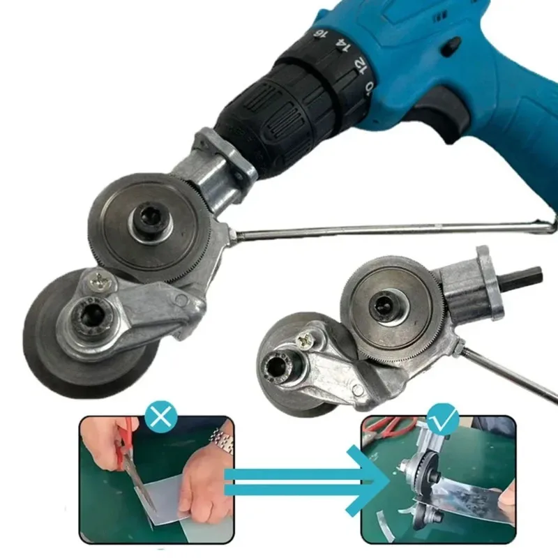 Electric Drill Plate Cutter Metal Sheet Cutter Free Cutting Tool Saw Cutter Plate Punch Scissors Alloy Metal Cutting Accessories