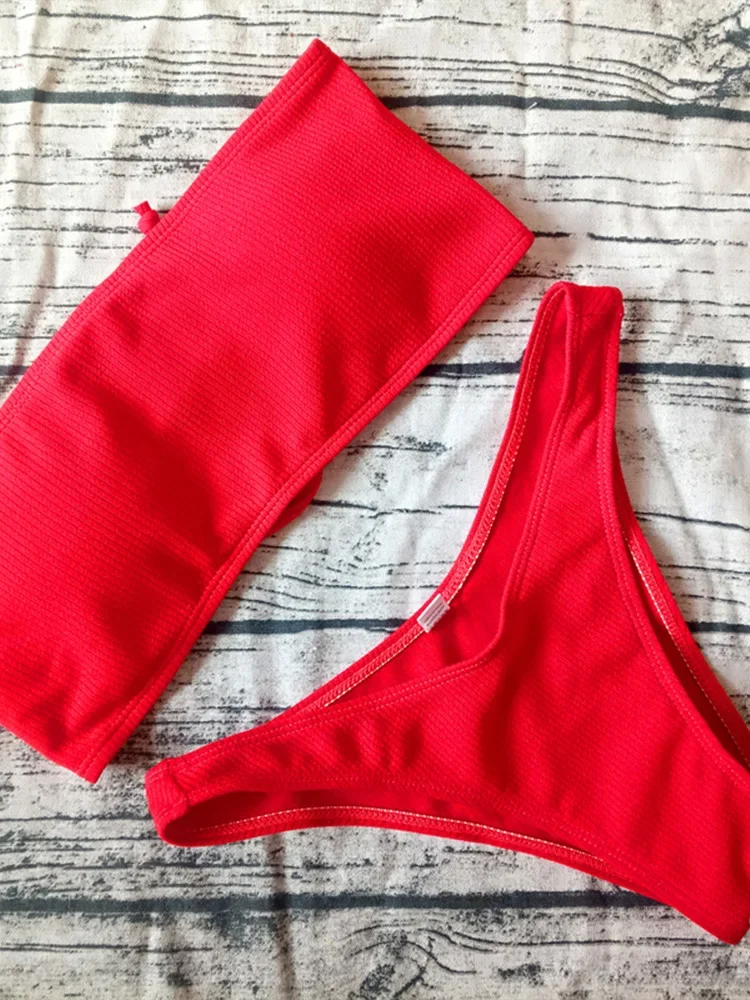 UETEEY, Bikini Sexy liso con cordones y espalda descubierta, conjunto de 2 piezas para mujer, Bikinis divididos para vacaciones en la playa, nuevo traje de baño de verano 2025, conjunto de Bikinis