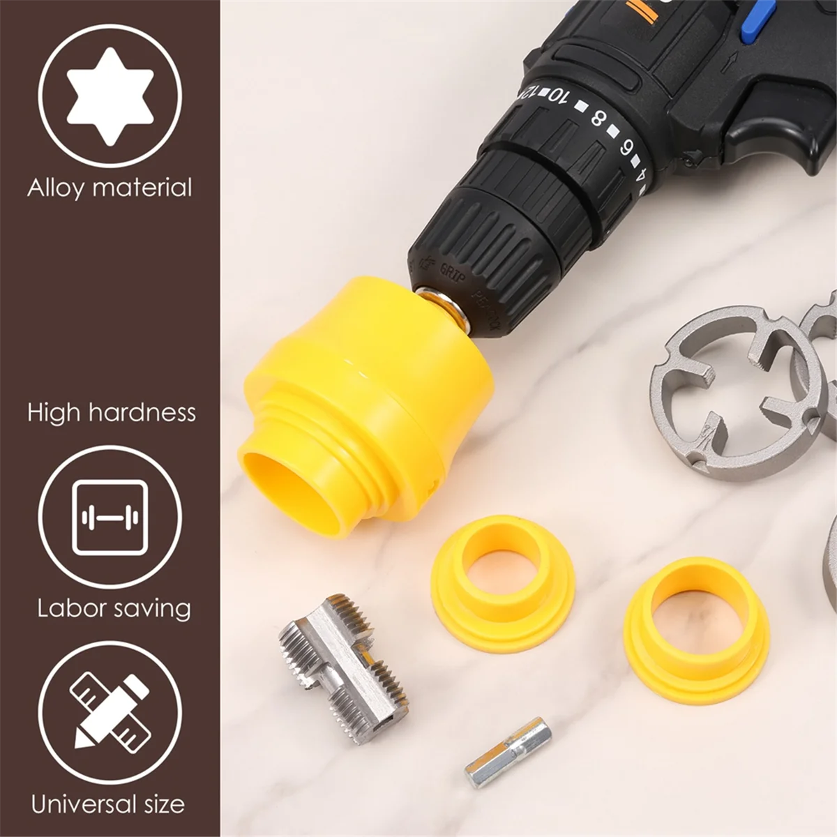 A002 8PCS PVC Thread Maker Tool Electric Drill Plastic Pipe Tap Die Dies 1/2 Inch 3/4 Inch 1 Inch Pipe Threader Plumbing Tool