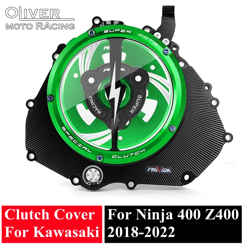 Racing Engine Clear Clutch Cover For Kawasaki Ninja 400 Z400 Ninja400 2018 - 2023 2019 2020 2021 2022