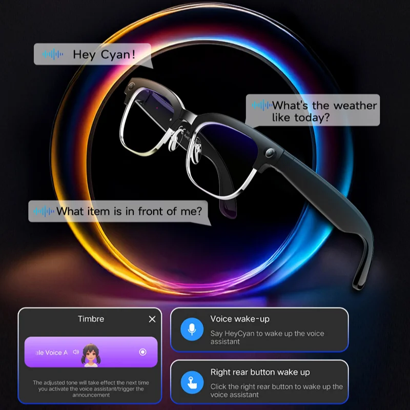 Xiaomi Mijia 4K HD cambio de Color AI gafas inteligentes 800W cámara de píxeles Bluetooth llamada asistente de voz Control gafas deportivas inteligentes