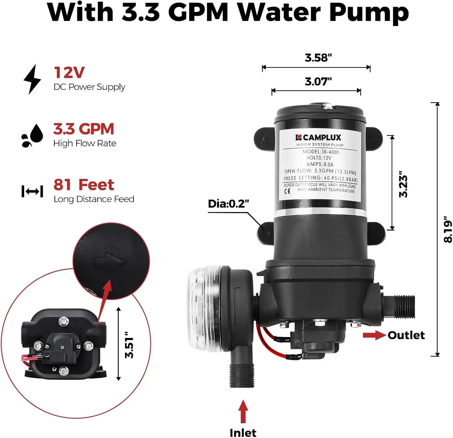 Aquecedor de água portátil sem tanque com bomba F10 Pro, aquecedor de água a gás propano de 2,64 GPM com kits de pacote de tanque de bomba, exterior