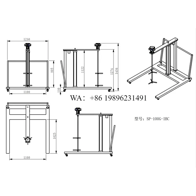 Wmwmnu for SPRALL New 100 Gallon IBC Tank Industrial Agitator Mixer Motor Explosion proof Portable SUS304 Material for