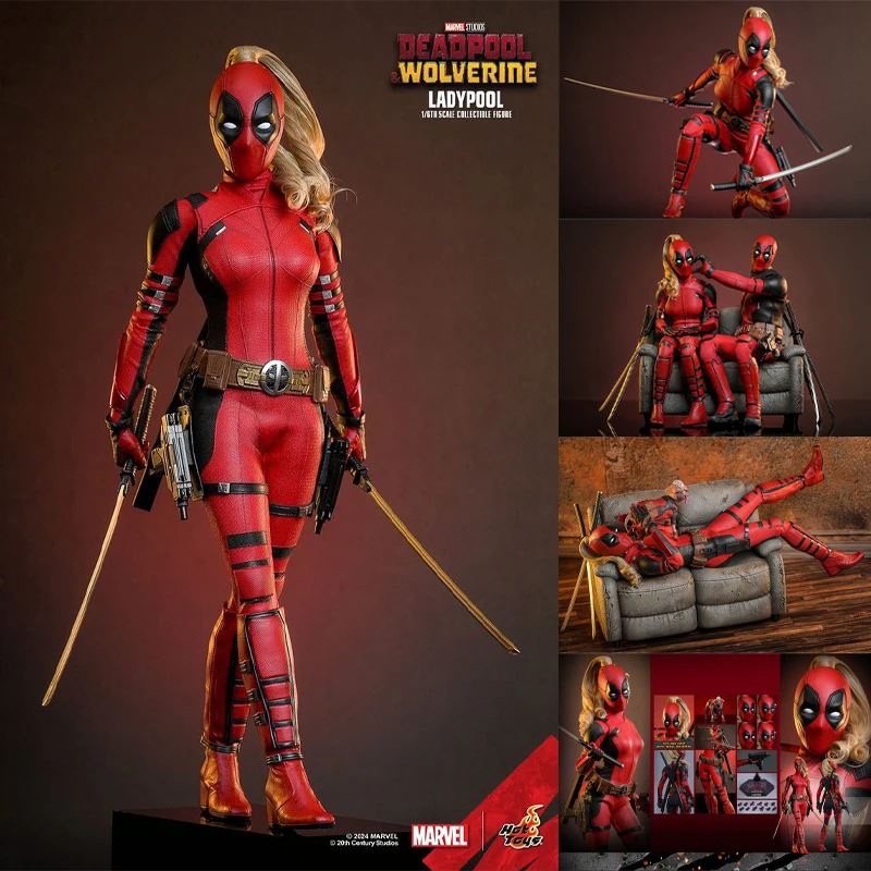 Figuras de acción de Deadpool y Lobezno, modelo Original Hottoys HT MMS 747 Ladypool, estatuilla coleccionable, adornos de colección, Juguetes