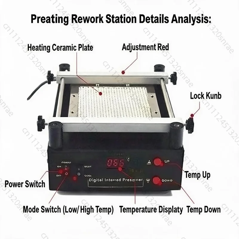 The Lead-Free Preheater Plate Tool Kit 853 Ir Infrared Preheating Station for Repairing The Defroster 220V