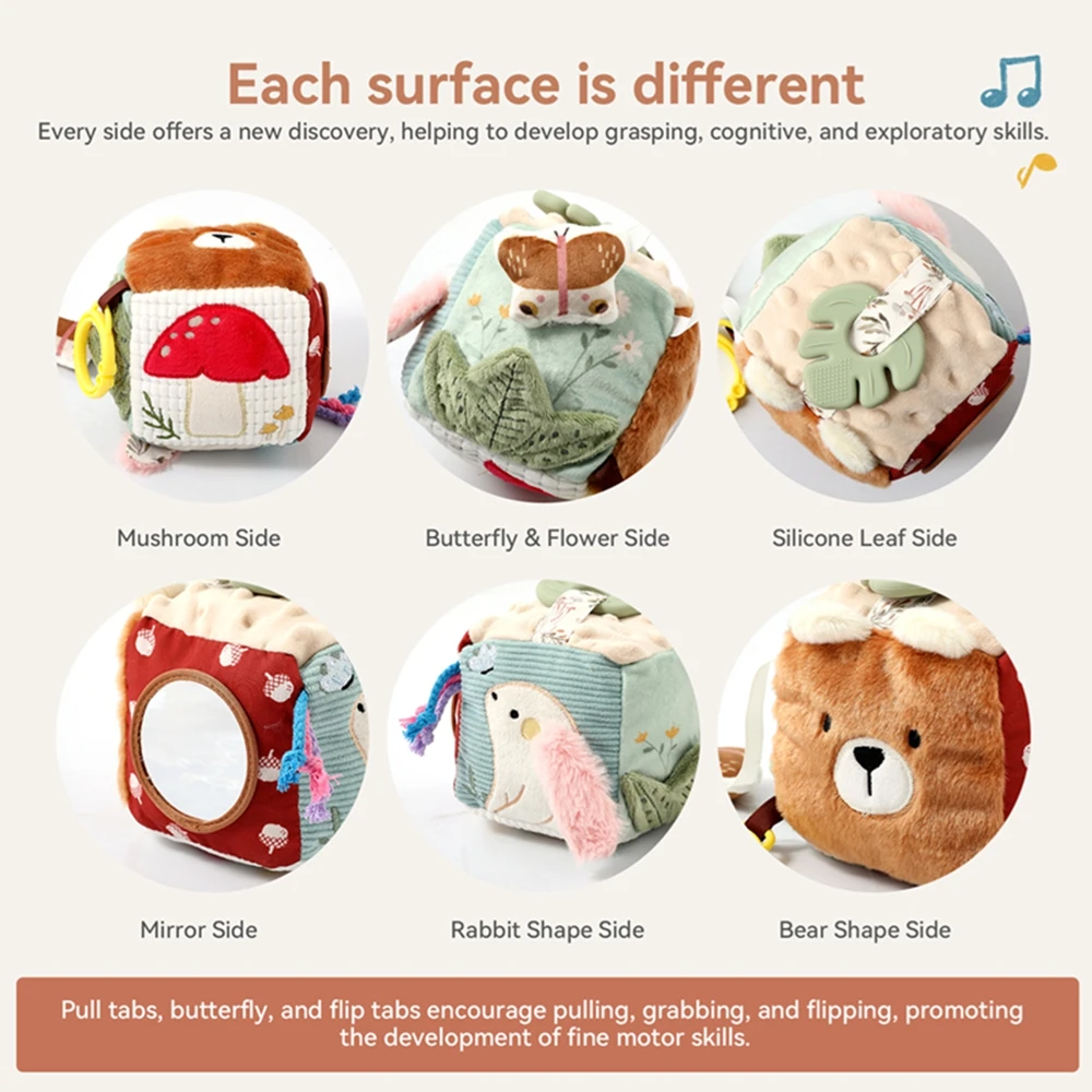 0-6 Baby Toys Bear Magic House Soft Farm Animals Touch Sensory Toys Box Baby Develop Finger Precision Movement Toys Gifts