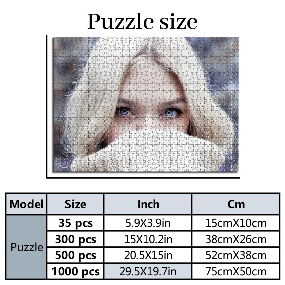 Personalized Custom Photo Puzzle Customize Blonde Woman Half-covered Portrait Theme Puzzle DIY Handmade Puzzles Photo Wall Art