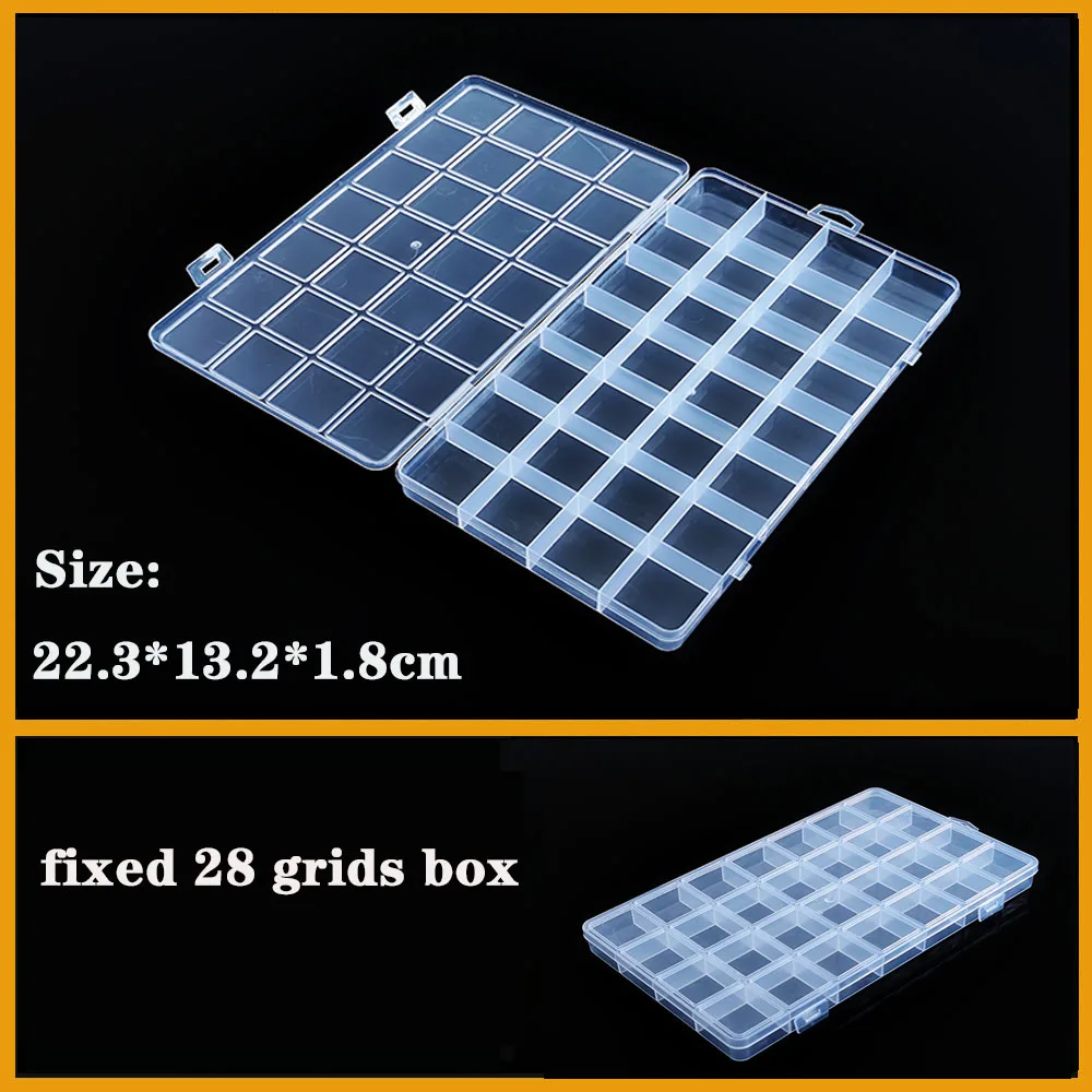 Product Container fixed 28 grids Plastic Box Practical Adjustable Compartment bead storage case Screw Holder Case Organizer