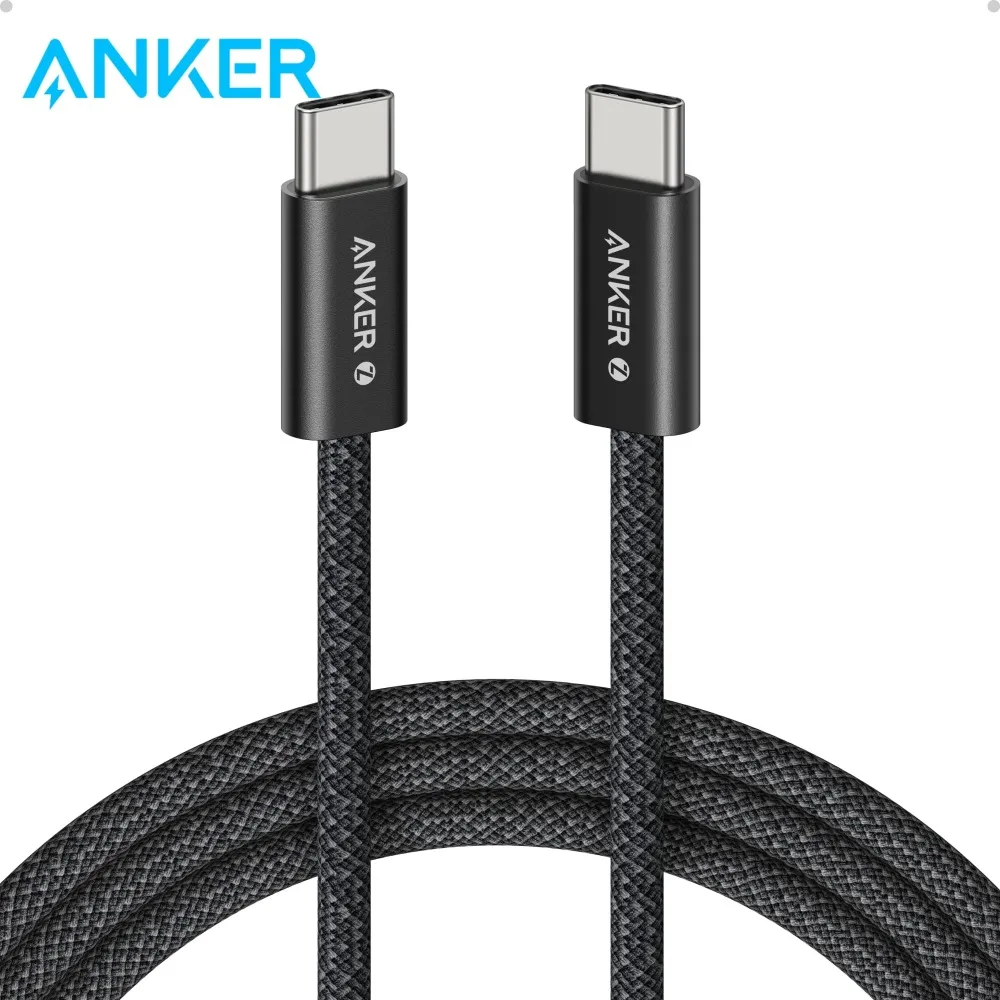 Anker Zolo USB-C zu USB-C Geflochtenes Kabel Schmutzabweisendes Schnellladekabel Schlanker Anschluss Für iPhone 16 Serie MacBook