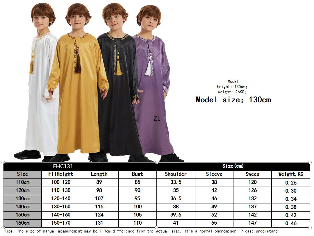 Vestido de Ramadán Eid musulmán para niños, Túnica islámica árabe, manga larga, Jubba, Thobe, Abaya, Dubai, Arabia Saudita, ropa para niños, caftán de Turquía