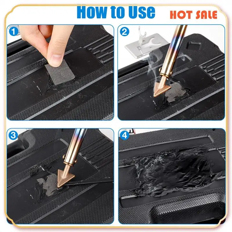 

ABFA 110Pcs Plastic Welding Kit,ABS PP PVC PE Plastic Welding Rods,Stainless Steel Welding Repair Mesh,Car Bumper Repair Tool