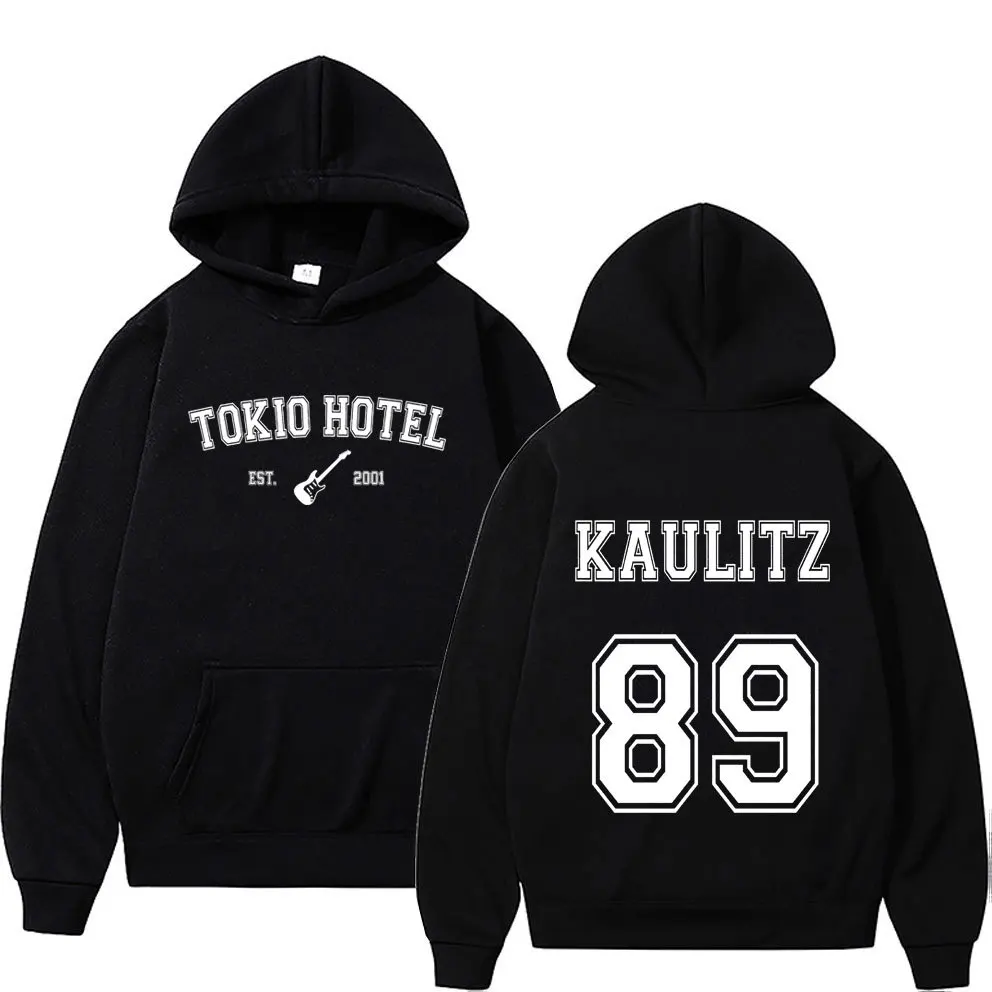 Tokio Hotel Kaulitz Rock Band Sudadera con capucha Unisex Moda Jersey Manga corta Cuello redondo Camiseta estampada Mezcla de algodón Lycra