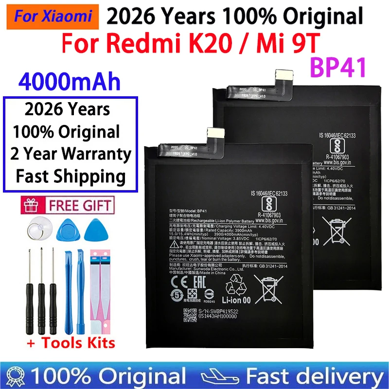 For Xiao Mi 100% Original Battery BP41 BP40 For Xiaomi Redmi K20 Mi 9T Pro Mi9T K20Pro 4000mAh High Capacity Phone Batteria Akku image 4