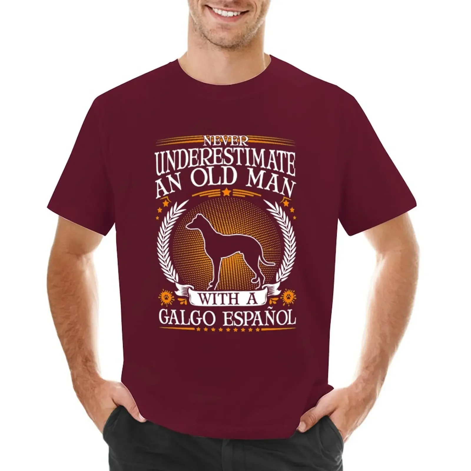 Galgo Espanol T-ShirtGalgo Espaol Old Man harajuku Spanish heavyweight Greyhound streetwear Short sleeve mens oversized t shirts