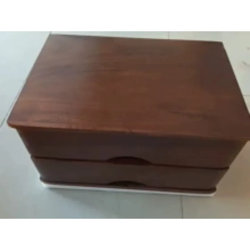 

Solid Wood Desktop Storage Cabinet with Drawers - Portable File Organizer & Mobile Office Supply Box for Desk, Home Office