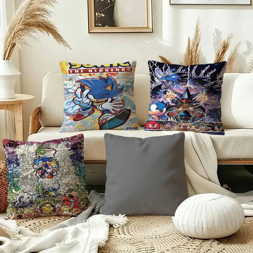 Anime S-SonicS Pillow Gift Home Office Decoration Bedroom Sofa Car Cushion Cover case 45x45