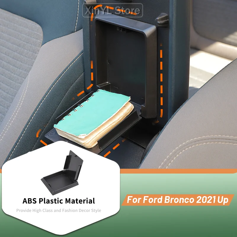 

ABS Car Center Console Armrest Box Storage Box Organizer Tray for Ford Bronco 2021 Up Interior Accessories