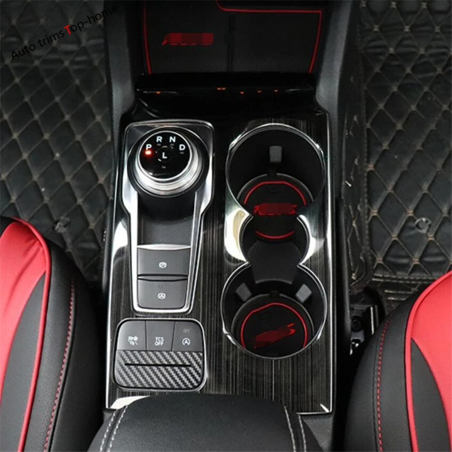 

Stainless Steel Silver / Black Central Console Gear Shift Decoration Panel Cover Trim For Ford Focus MK4 2019 - 2021 Accessories