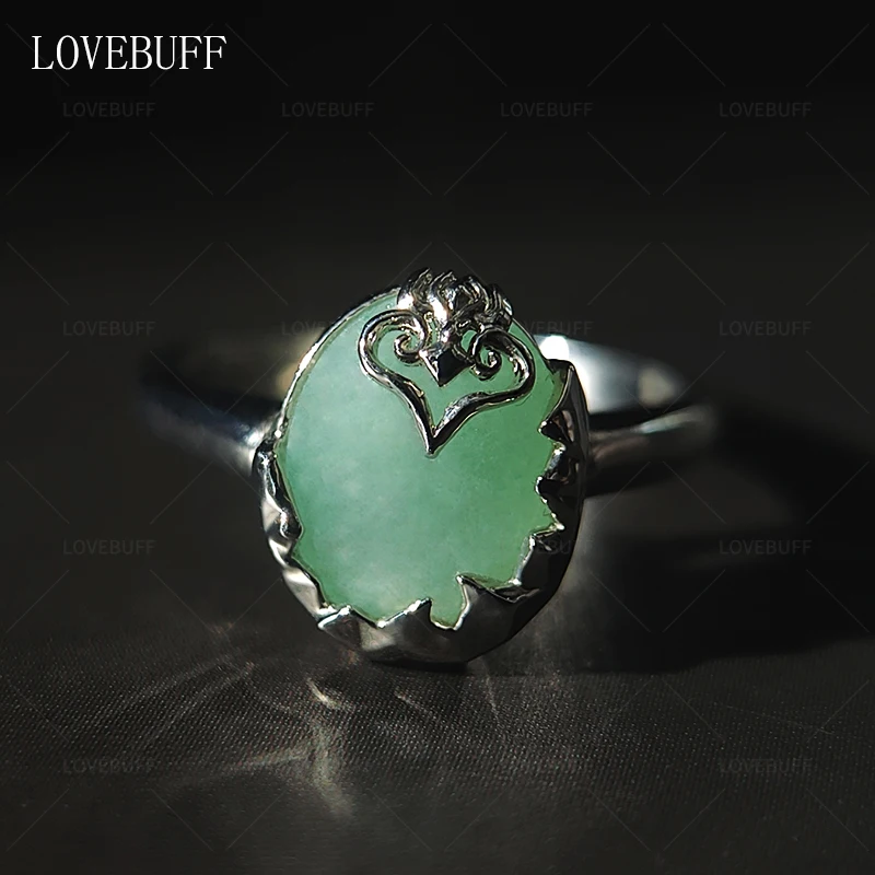 LOVEBUFF Honkai: Star Rail Ten Stonehearts  Aventurine Jade Topaz Cornerstone Inspired Adjustable Open Ring