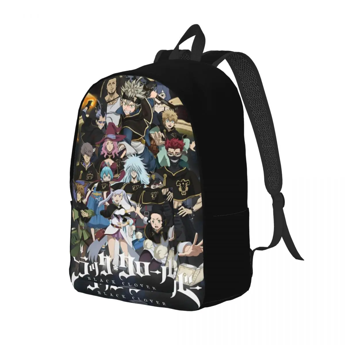 Black-Clovers Anime Manga Backpack for Men Women Casual Student Hiking Travel Daypack Laptop Computer Shoulder Bag Outdoor